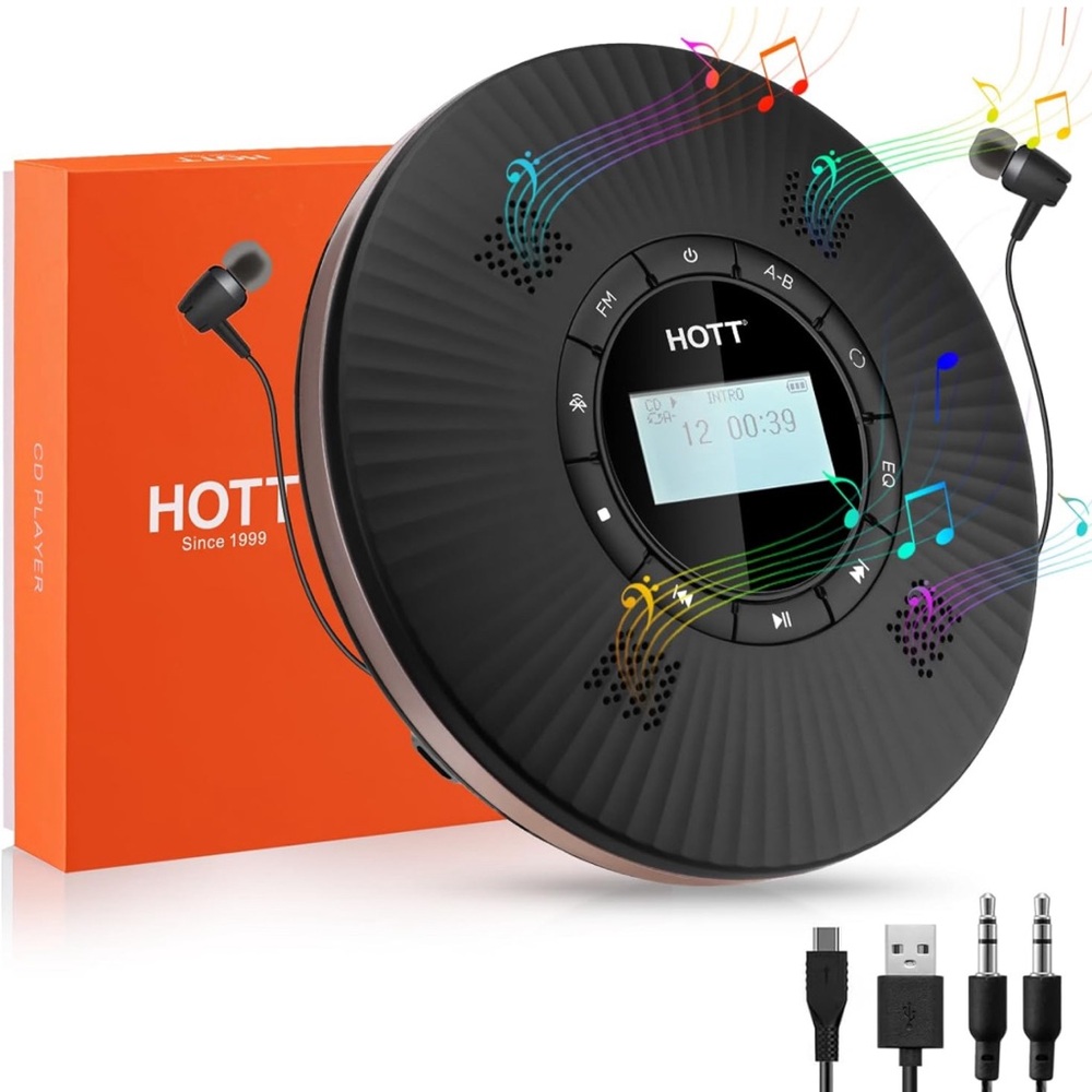 HOTT CD Player Portable with 4 Speakers, Portable CD Player with Bluetooth NWT